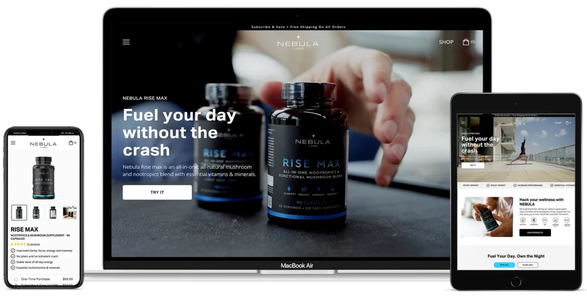 Nebula Labs Supplement Shopify Website Design by FUZE Digital